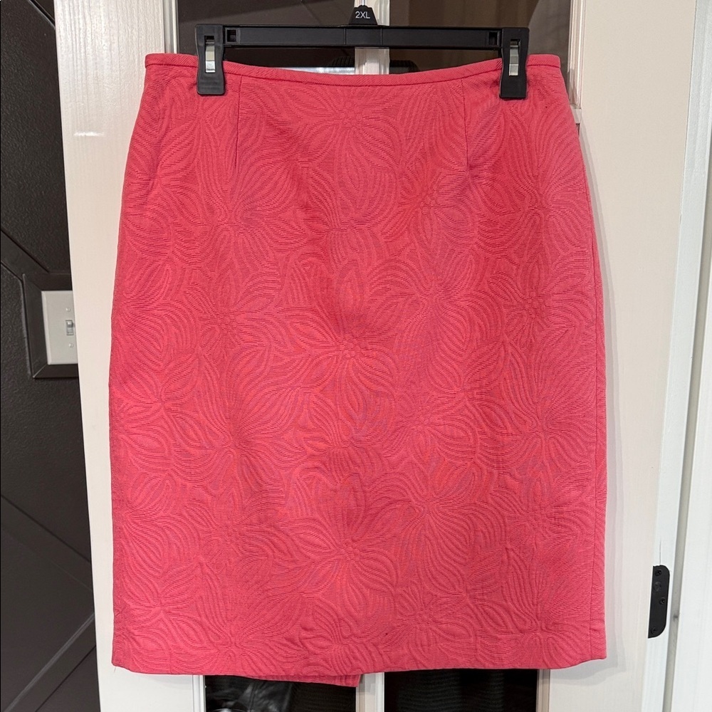 ISABELLA Coral Jacquard Pencil Skirt Size 10